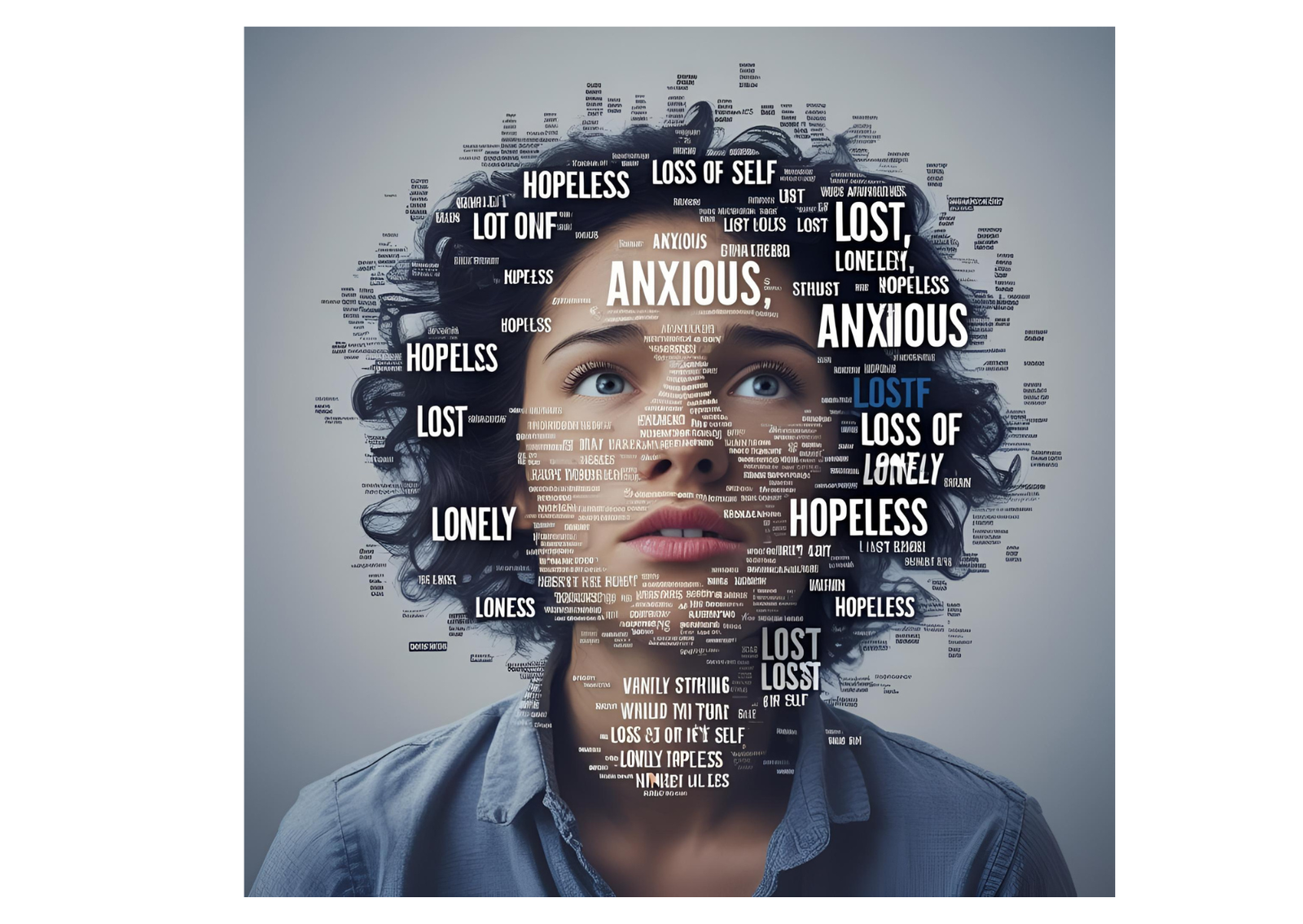 wordcloud WordCloud sense of loss and self